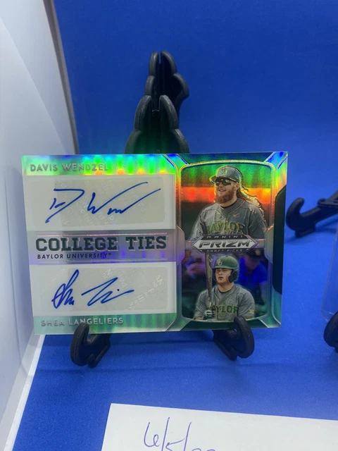 Davis Wendzel & Shea Langeliers doppelte Auto College Krawatten Prizm Draft Baylor