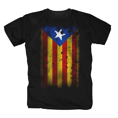 Katalonien Barcelona Costa Brava Spanien Retro Flag T-Shirt Shirt S-3XL
