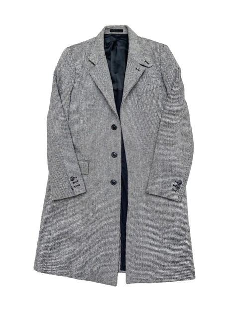 Martin Margiela Archive FW 2004 Grey / Black Herringbone Long Coat Size 50