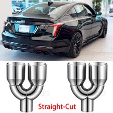 2.5" Inlet 3.5" Outlet 9.5" Dual Exhaust Pipe For Cadillac CT5-V CT4-V ATS-V