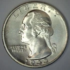 1943 Washington Quarter Coin 25c Silver Uncirculated Twenty-Five Cents