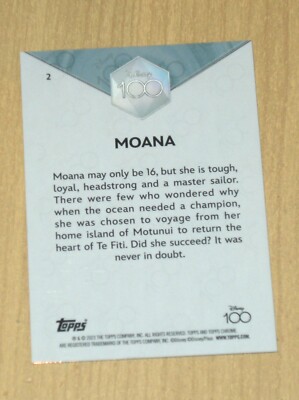 2023 Topps Chrome Disney 100 Years GREEN Refractor MOANA #2 9/99