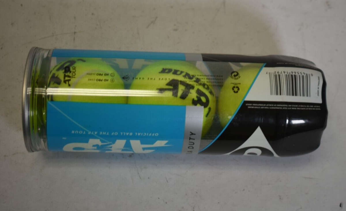 Dunlop ATP Extra Duty Tennis Balls Hard Court Can of ITF USTA