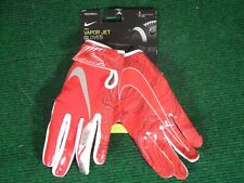 Nike Vapor Jet Football Gloves Red Silver Nfg17992 Adult Men Size 