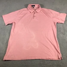 Peter Millar Collection Polo Shirt Mens Size XL Pink Linen & Cotton Flawed