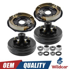 Set Of Trailer 6 On 5.5 Hub Drum Kits W 12x2 Electric Brakes 5200-6000 Lbs