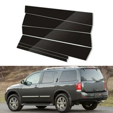 6pcs Window Door Pillar Posts Black Cover Trims Fit For Nissan Armada 2005-2015
