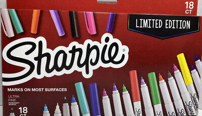 Sharpie 18 CT Ultra-Fine Tip Permanent Marker Assorted Colors School Home Office