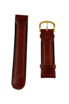 Uhrenarmband GENERICO Armbanduhr Dunkelbraun Leder Mann 20mm Mit Naht Schnalle
