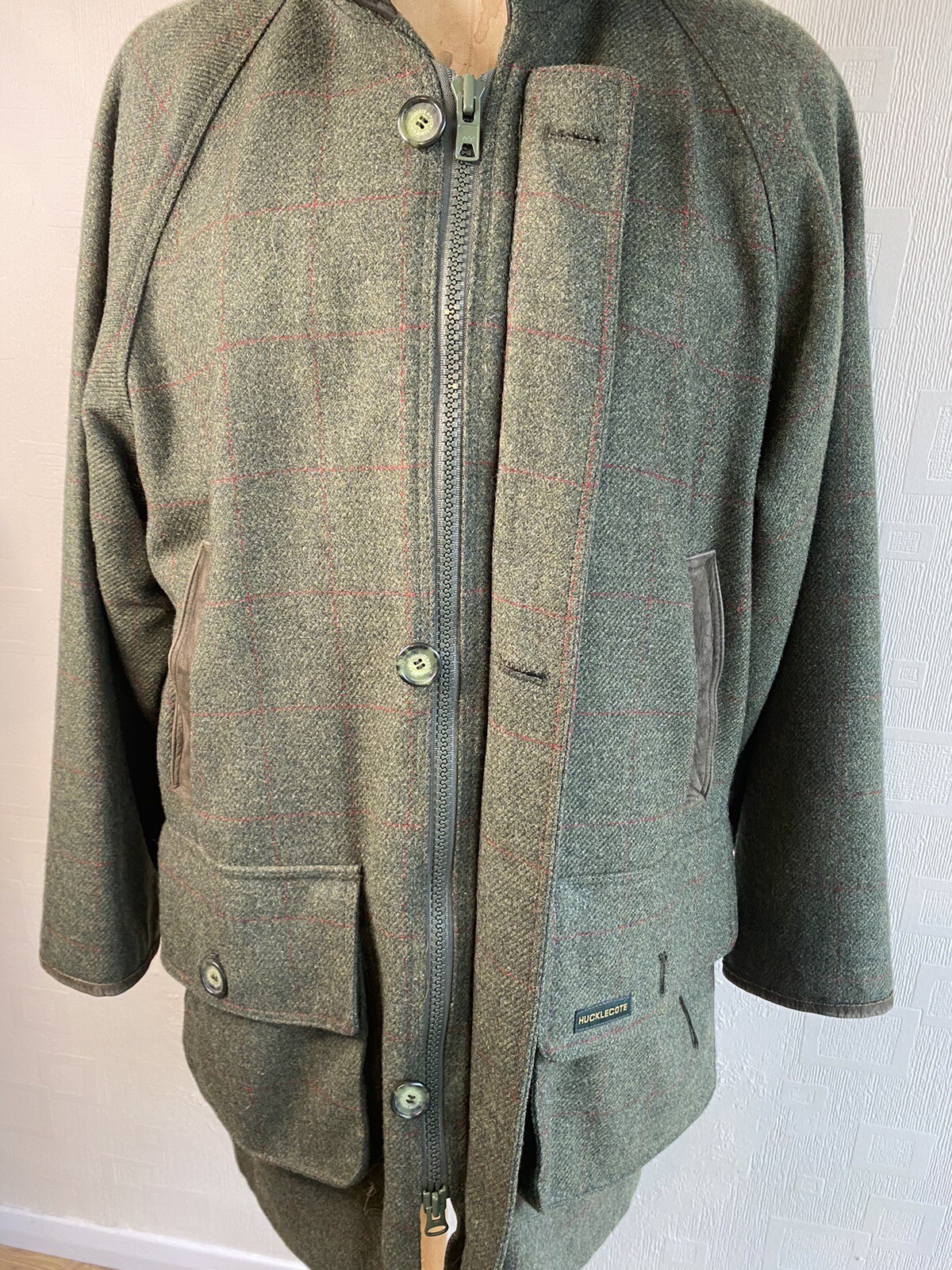 Shooting Countryside Hucklecote Men UK42 Tweed Dark Green Lined Pocket