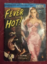 Sleaze GGA Digest Vintage Pb, Fever Hot! by Balmer, Exotic Novel 19, 1951, G+