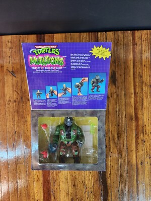 Mutatin' Rocksteady TMNT Mutations 1992 Playmates Action Figure NEW MISB SEALED