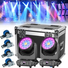 2PCS 19x15W LED Zoom Moving Head Stage Light RGBW Beam Light DJ Disco Nightclubs