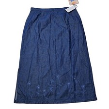 Vtg Size 18 Maxi Skirt Chambray Cottagecore Boho Western Cowgirl Festival NOS