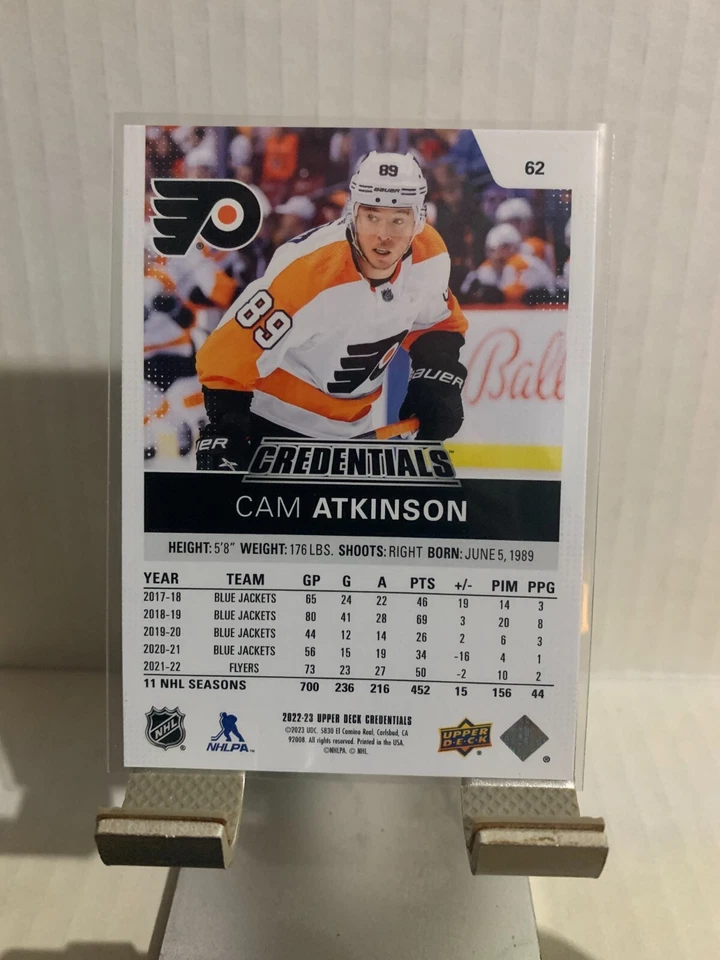 2022-23 Upper Deck Credentials Cam Atkinson #62 Philadelphia Flyers - Image 2 of 2
