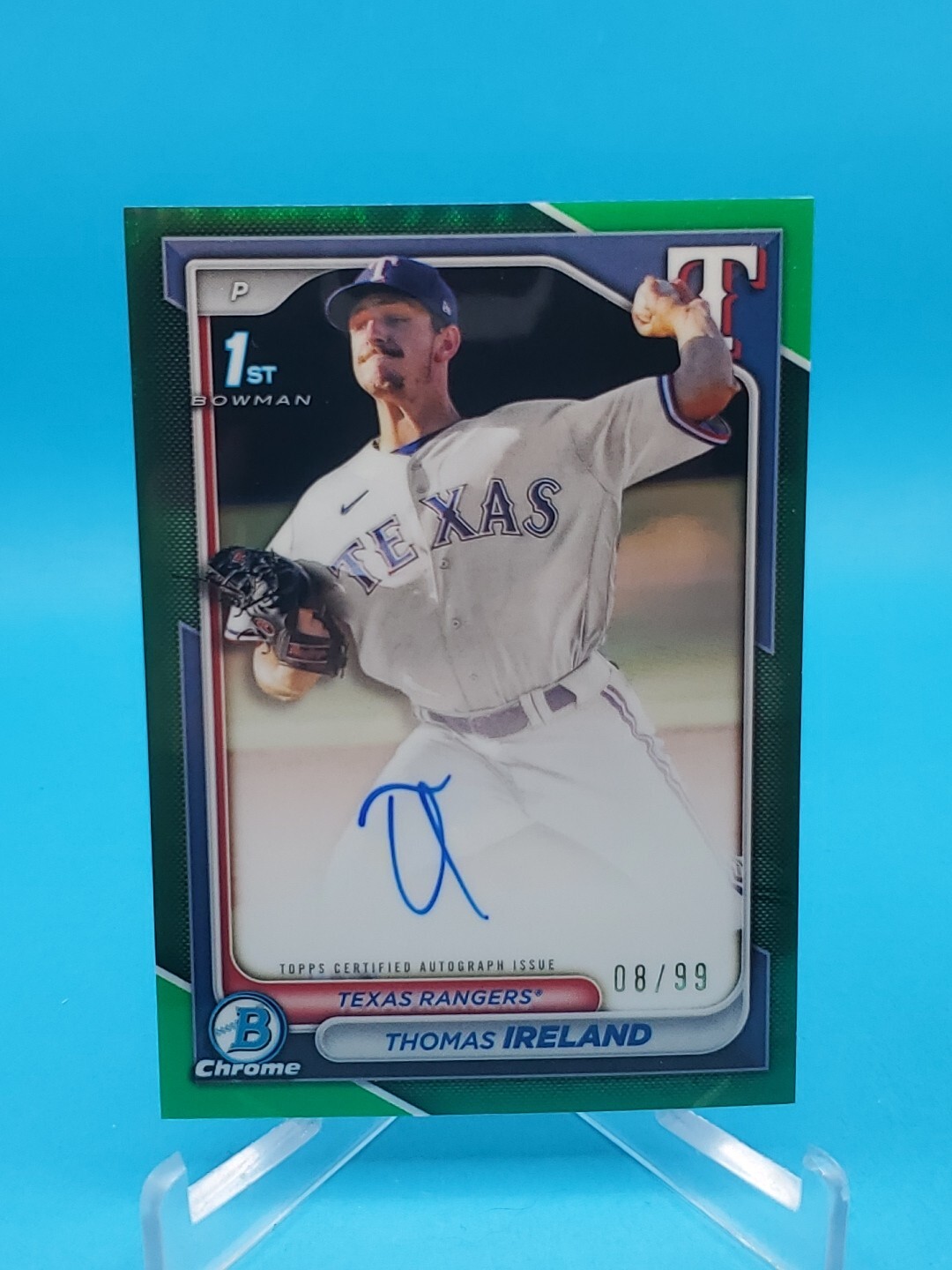 Thomas Ireland 2024 Bowman Chrome #CPA-TI 1st Bowman Auto Green Refractor 8/99