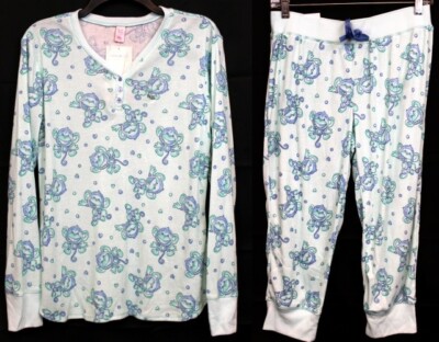 NEW Y2K Limited Too Blue Monkey 2pc Pajama Set Summer Pjs Girls 18/20 Lightweigh