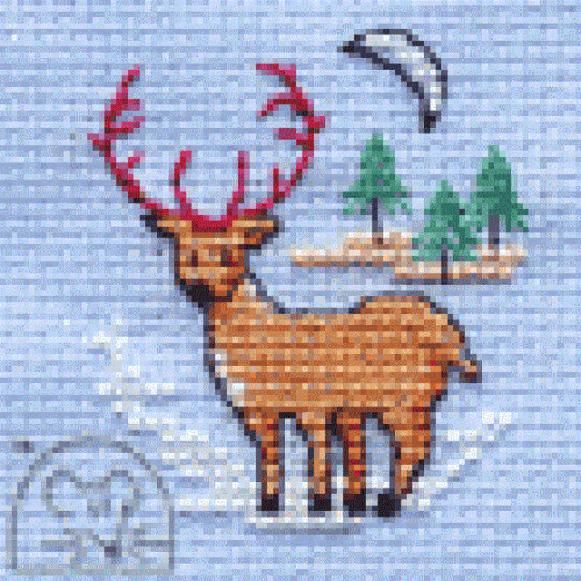 Mouseloft Stitchlets 'Winter Stag' Christmas Cross Stitch Kit + Card/Envelope