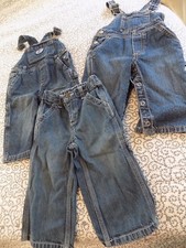 Denim Overalls - 2 pairs and Denim Jeans - 1 pair  Size 12 Months