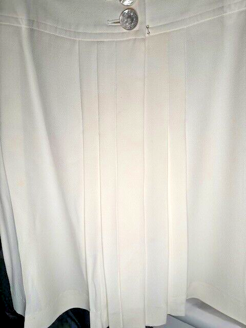 YVES SAINT LAURENT Rive Gauche gonna plissettata avvolgente vintage CREMA taglia FR 38