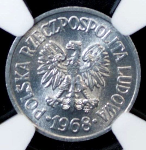 Poland 10 Groszy 1968 MW NGC MS 66 UNC Aluminum - Picture 4 of 4