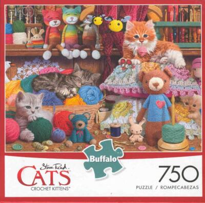 Steve Reed Puzzles Steve Read Buffalo Games 750 Piece Jigsaw Puzzle Crochet Kittens NIB | eBay