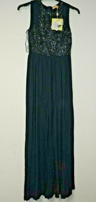 Maya Maxikleid mit hohem Ausschnitt und Falten tonale Verzierung Größe UK 10 NH003 BB 02