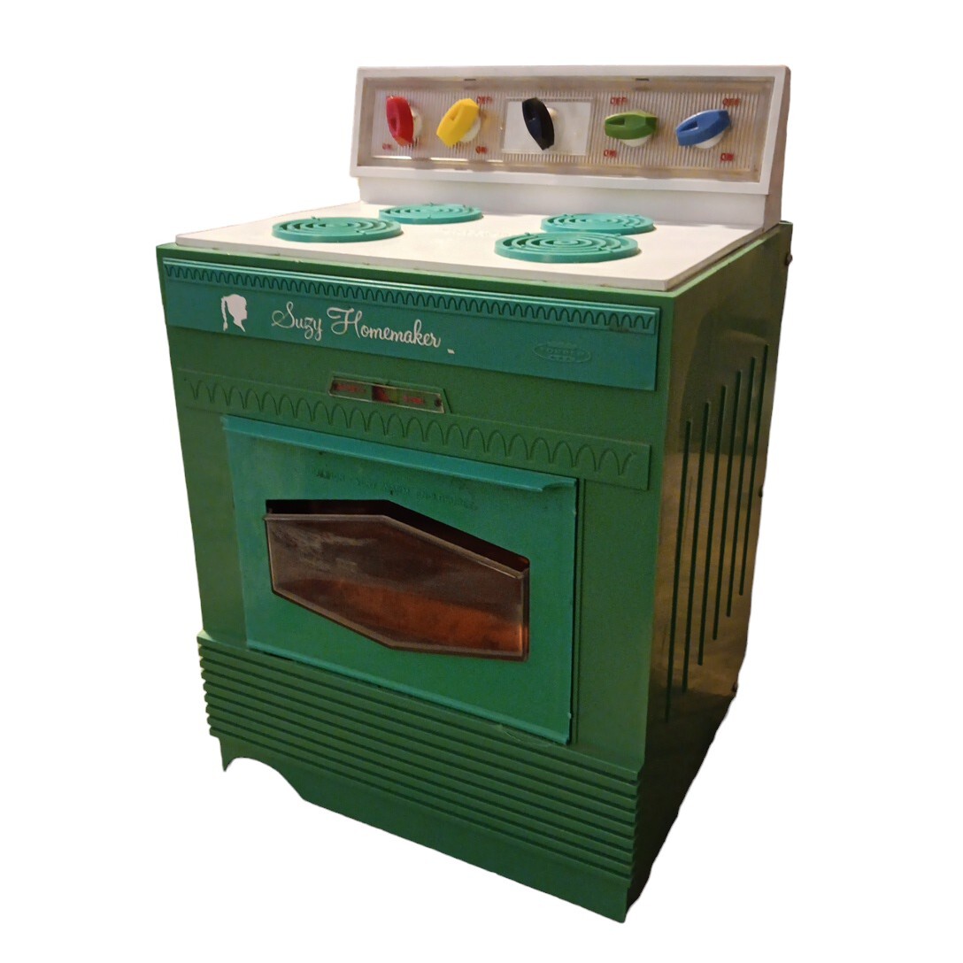 Deluxe Topper Toy Suzy Homemaker Super Safety Working Stove Oven Green 120V  READ