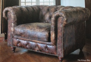 Churchill Leather Club Chair Aged Restoration Factory Tacs