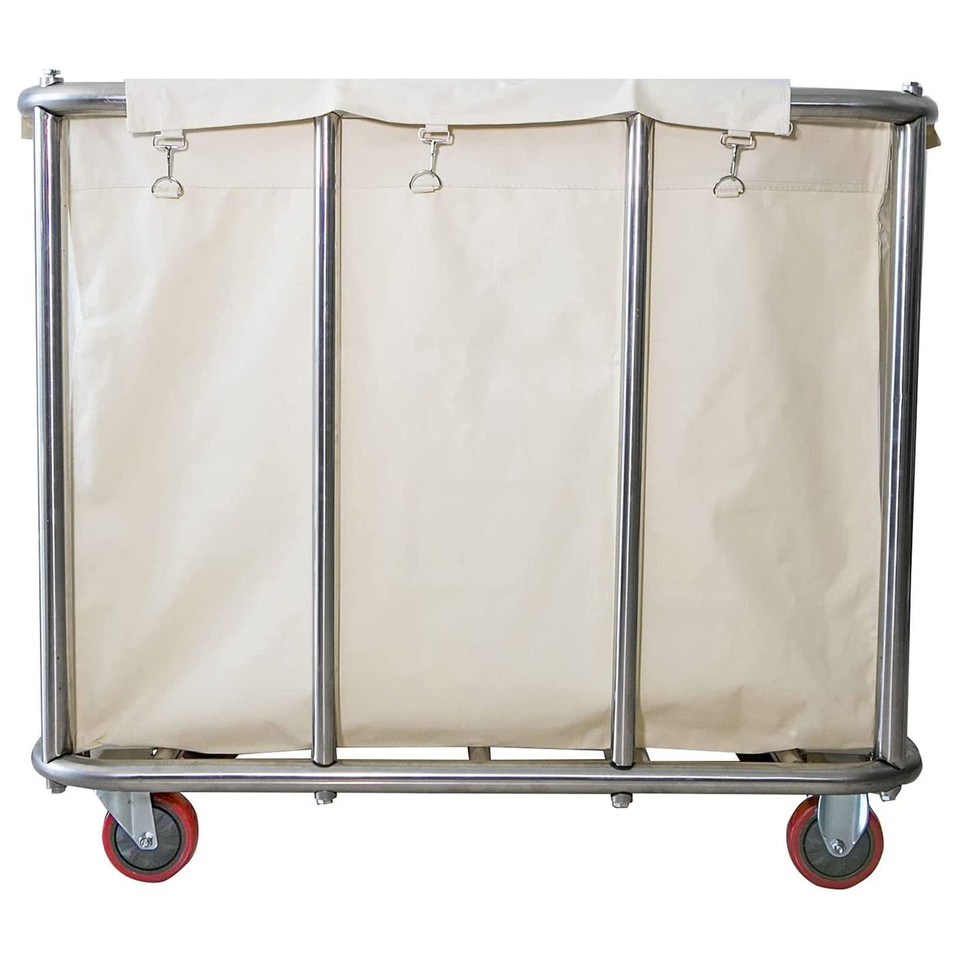 Commercial Laundry Cart With Wheels, Large Industrial Rolling Laundry Basket