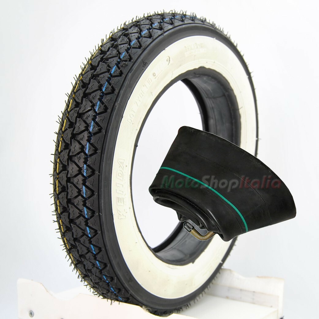 1 Pneumatico per Vespa 3.00-10 Kenda Fascia Bianca + camera d'aria eco Piaggio
