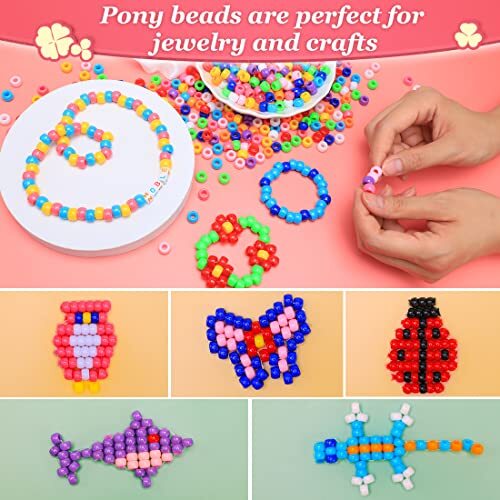 T1000+ Stck. Pony Perlen Bulk Kunststoff Armband Perlen 6X9Mm Pony Perlen für Armband - Bild 3 von 6