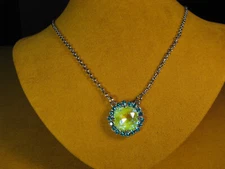 MARIANA JEWELRY NECKLACE SWAROVSKI CRYSTALS PENDANT CHAIN Green Yellow Aqua Gift