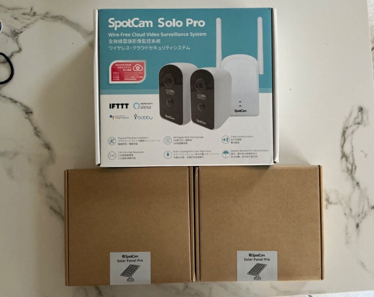 SPOTCAM SOLO PRO WIRELESS CLOUD SECURITY SEALED 2 CAMERAS + HUB 2