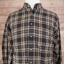 ROUNDTREE  YORKE PORTUGUESE FLANNEL BUTTON UP SHIRT MENS SZ L