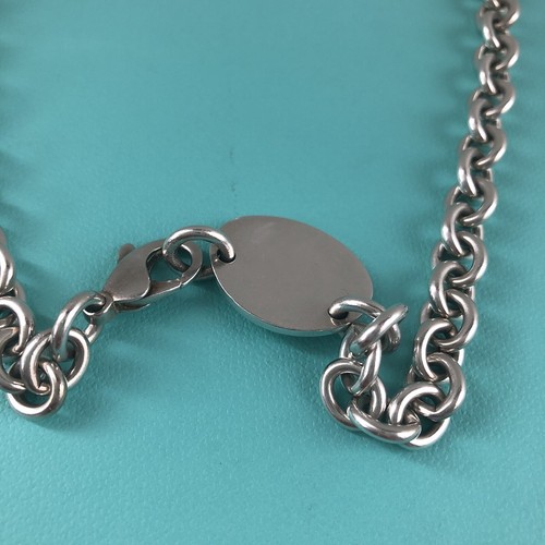 Collar Gargantilla Return to Tiffany & Co. Plata 925 Etiqueta Ovalada 15" Cadena BOLSA - Imagen 5 de 6