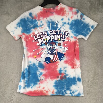 Bucees 4th Of July Shirt Size Medium Short Sleeve Tie Dye Lets Get It Poppin