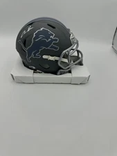 Aidan Hutchinson Signed Detroit Lions Slate Speed Mini Helmet COA Holo