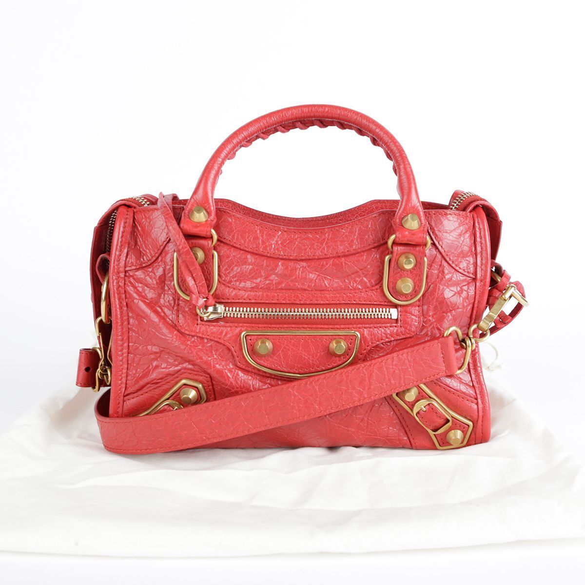 Balenciaga Mini Red Leather Metallic Edge City Tote and Balenciaga Mini Red Leather Metallic Edge City Tote and