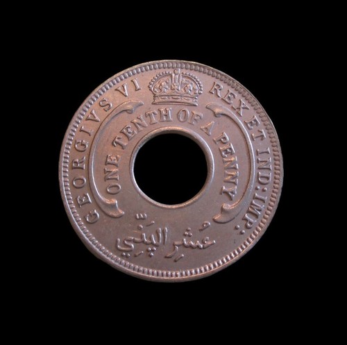 BRITISH WEST AFRICA 1/10 PENNY 1944 KM 20 #1916# - Picture 2 of 2