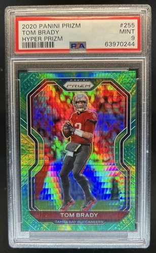 2020 Panini Prizm Tom Brady Hyper #/175 Buccaneers PSA 9