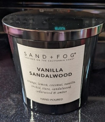 Sand & Fog Home Vanilla Sandlewood 3 Wicks 21 oz Candle  Sleek Black Jar & Lid