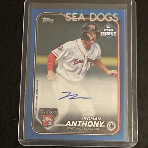 2024 Topps Pro Debut Roman Anthony PD-39 Blue Foil Auto 018/150 Red Sox/Sea Dogs