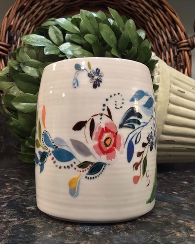 Anthropologie PETAL PALETTE Monogram A Starla Halfmann Floral Mug ~ PRISTINE! - Picture 3 of 6