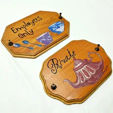 Handmade Employees Only / Private Rustic Wood Wall Plaque Signs Restaurant Cafe
