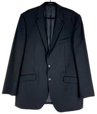 T.M.Lewin Herren Schlicht Schwarzer Woll-Sakko Blazer Jacke Größe 46 - L