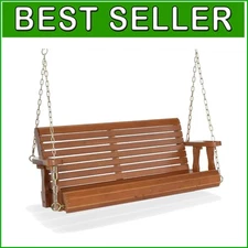Durable 4FT Outdoor Swing Bench with Well-Finished Surface & Adjustable Chains