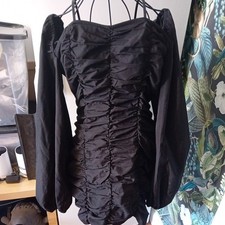 Pretty Little Thing Ladies Black Bodycon Dress Size 12