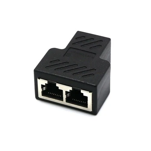 RJ45 Splitter Adapter 1 To 2 Ways Dual Female Port CAT5/6 LAN Ethernet Cable d
