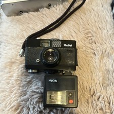 Rollei 35 Vintage Black 35mm Film Camera with Rollei Flash Accessory